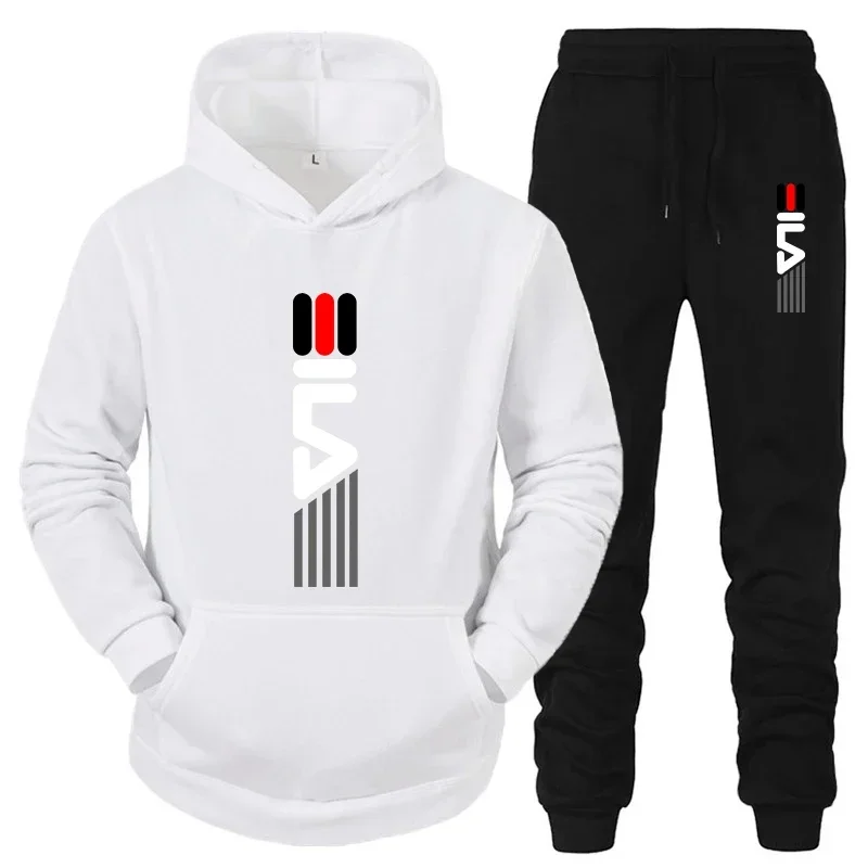 Outdoor Sports Outfit - Herren Trainingsanzug Kapuzenpullover+Jogginghose 2-teiliges Set Sportanzug