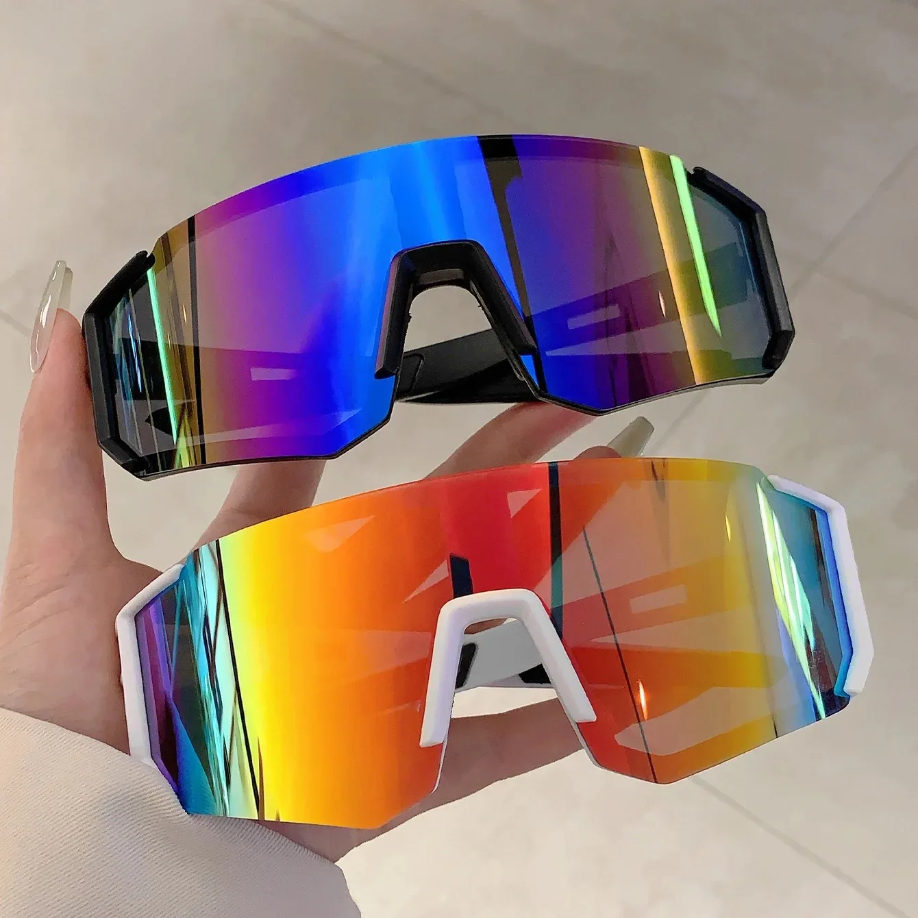 Outdoor Sport Glasses - Outdoor-Sportsonnenbrille für Herren, Leichte Übergroße Männer-Sonnenbrillen,