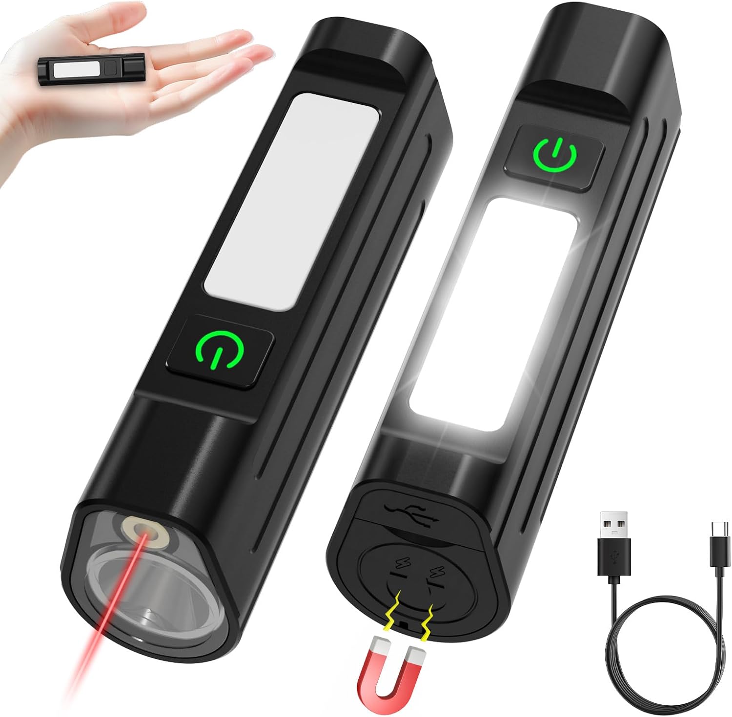Outdoor Sports Accessories - Tragbare LED-Taschenlampe Wasserdichtes Vorderwarnlicht Typ-C Aufladung