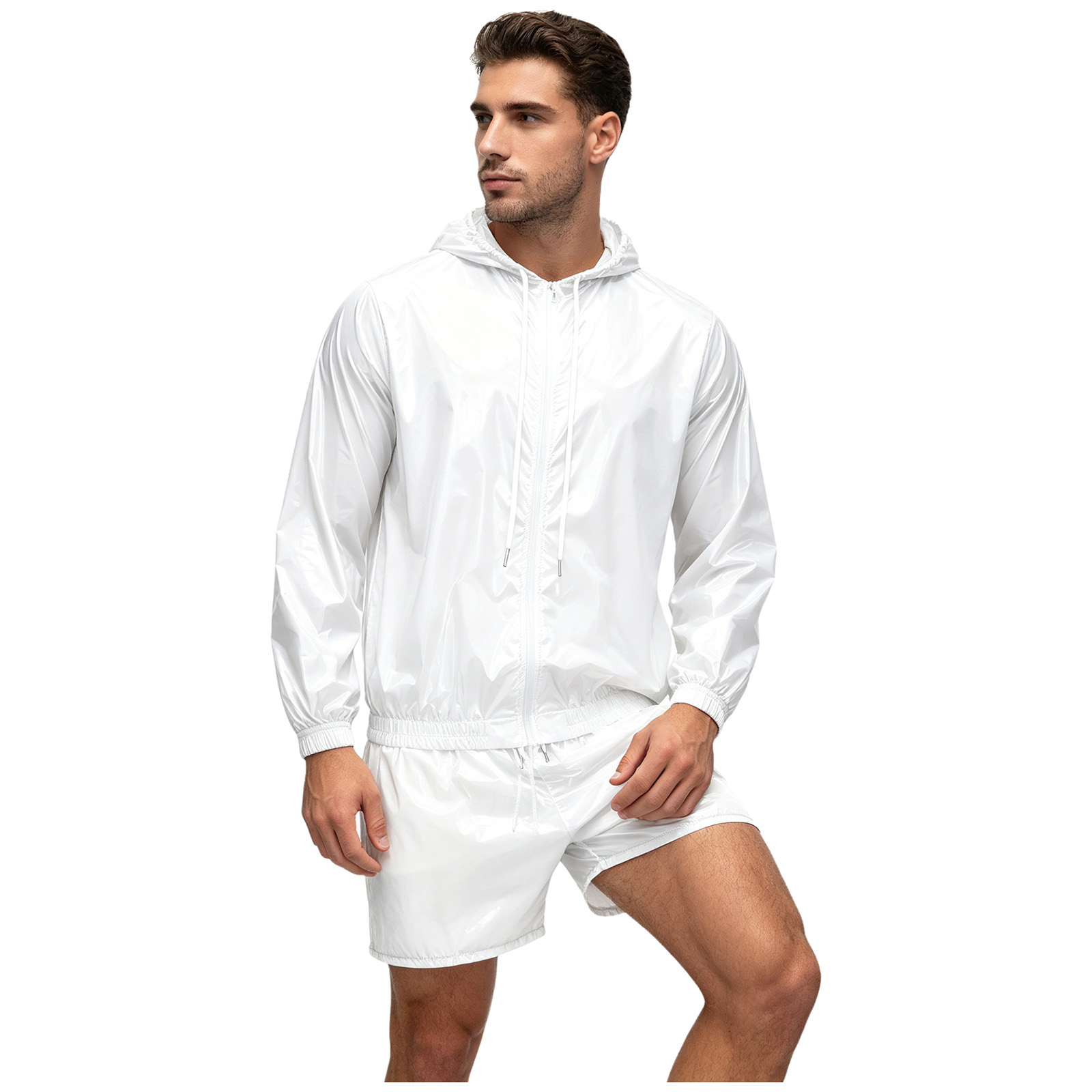 Outdoor Sports Outfit - Herren Wasserdichte Sportbekleidung Schwimmanzug-Sets Kapuzenjacke Windbreaker