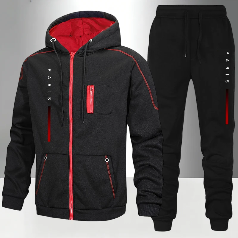 Outdoor Sports Outfit - Herren-Set/Mantel/Hose Paris Fashion Reißverschluss-Mantel Jogginghose Herbst
