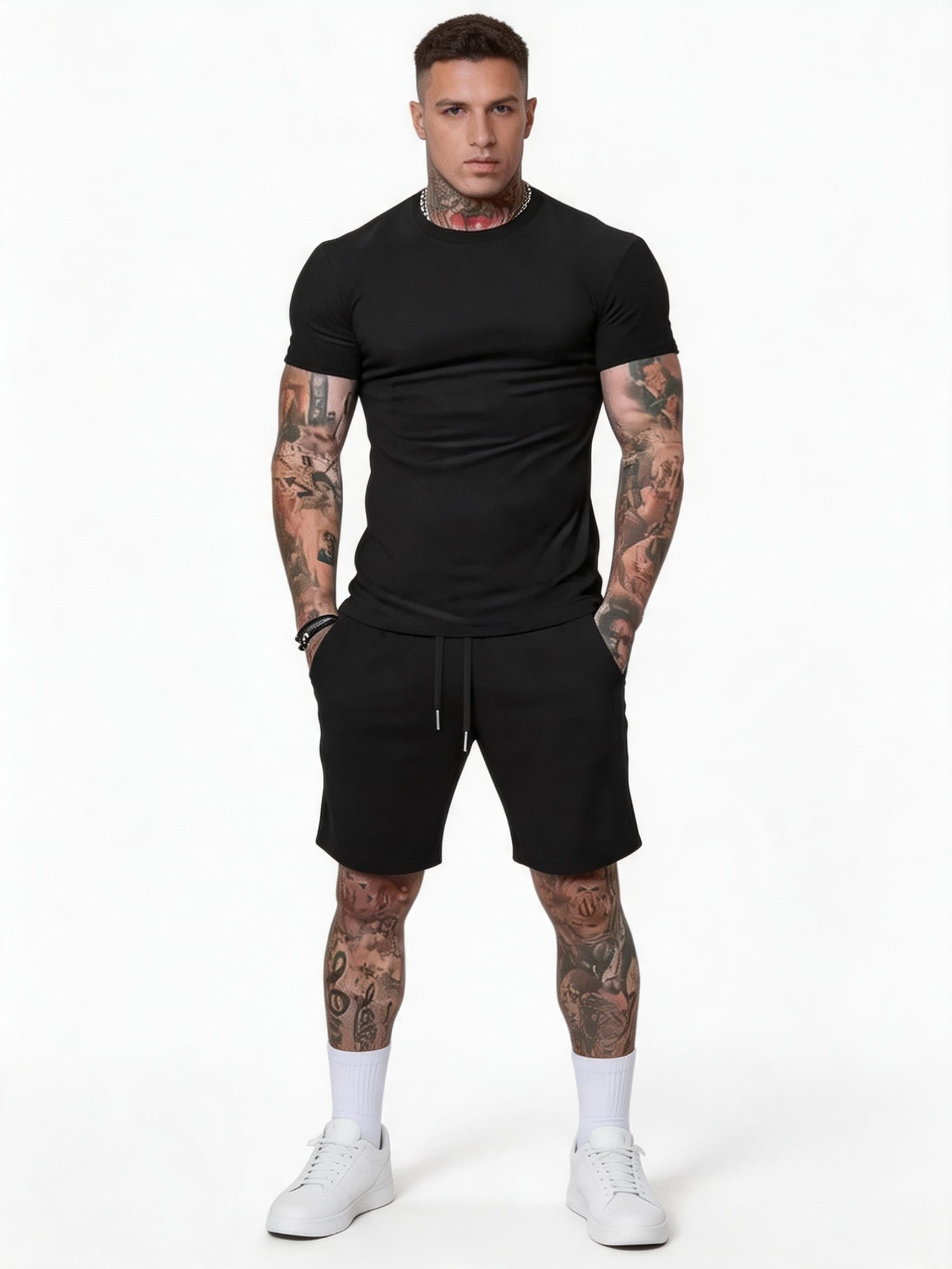 Outdoor Sport Is - Modisches Sommer-Freizeit-Outdoor-Sport-Top Damen-Anzug Kurzarm-Shorts-Set Schnelltrocknend Herren