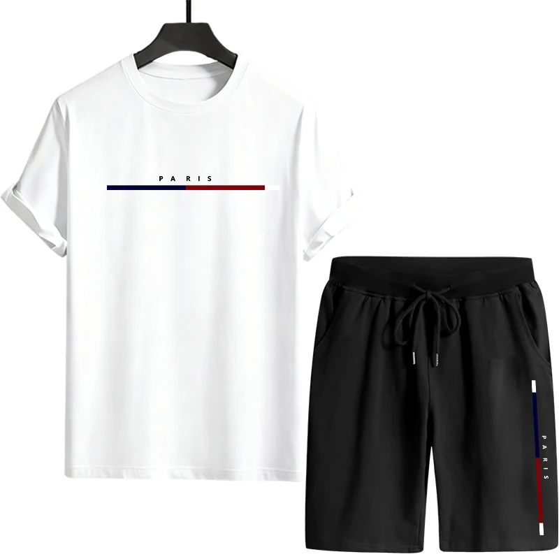 Outdoor Sport Is - Herren-Trainingsanzug, Einzelstück, vielseitiges Kurzarm-T-Shirt und Sportshorts,