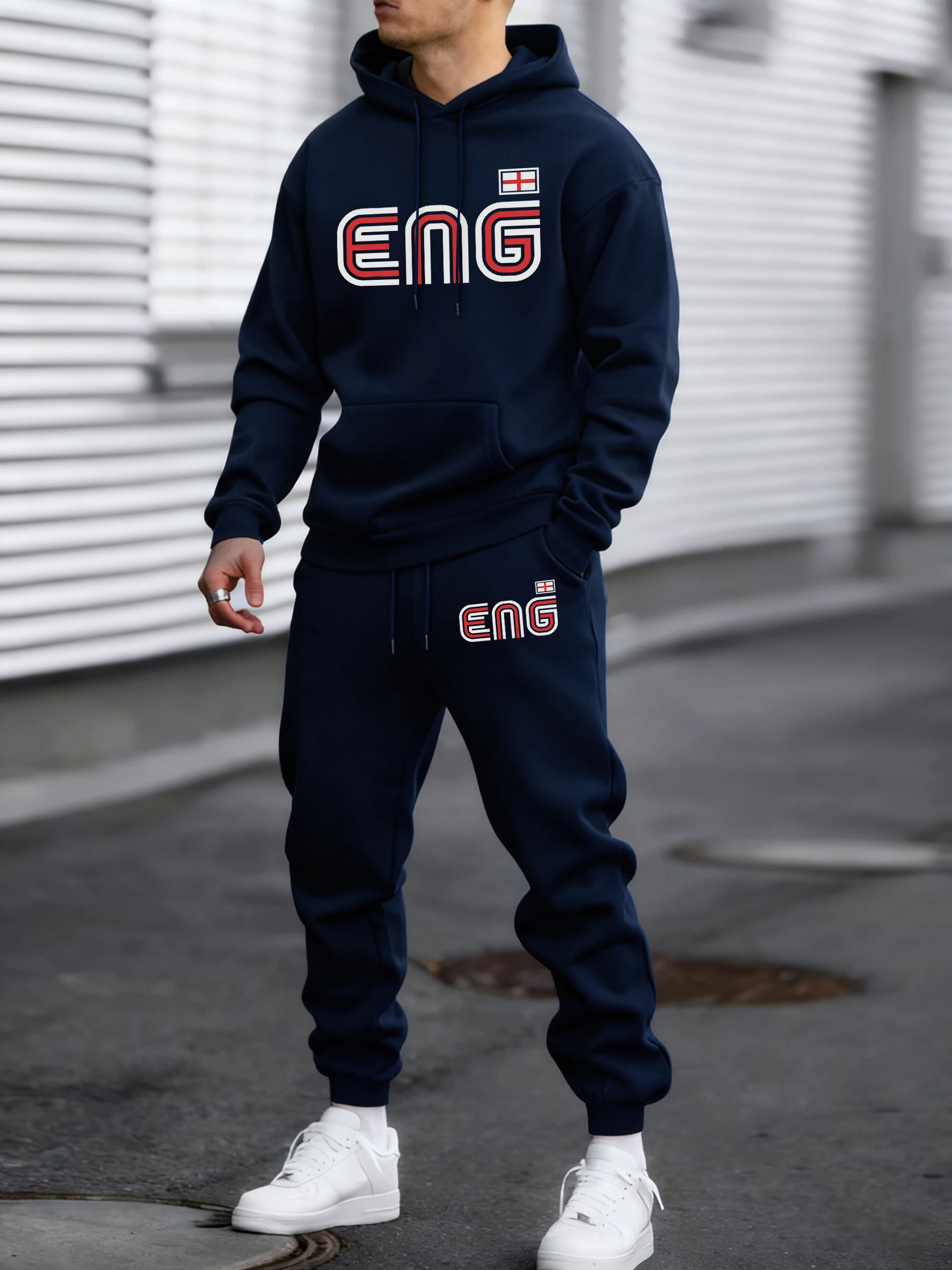Outdoor Sport Is - Eng Anglia Flagge bedruckter Winter-Fleece-Mode-Hoodie Britches