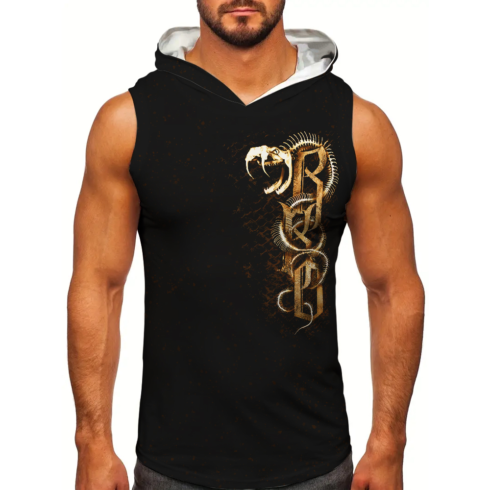 Outdoor Sport Hoodie - Herren Schwarzer Randy Orton Viper Ärmelloser