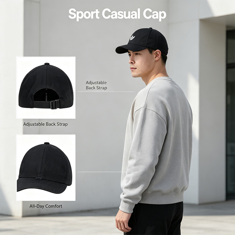 Adidas schwarze Baseballkappe  – Outdoor Sport Logo Bewertung und Preis